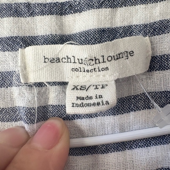Beach lunch lounge size xs linen and cotton striped mini dress - Picture 4 of 7